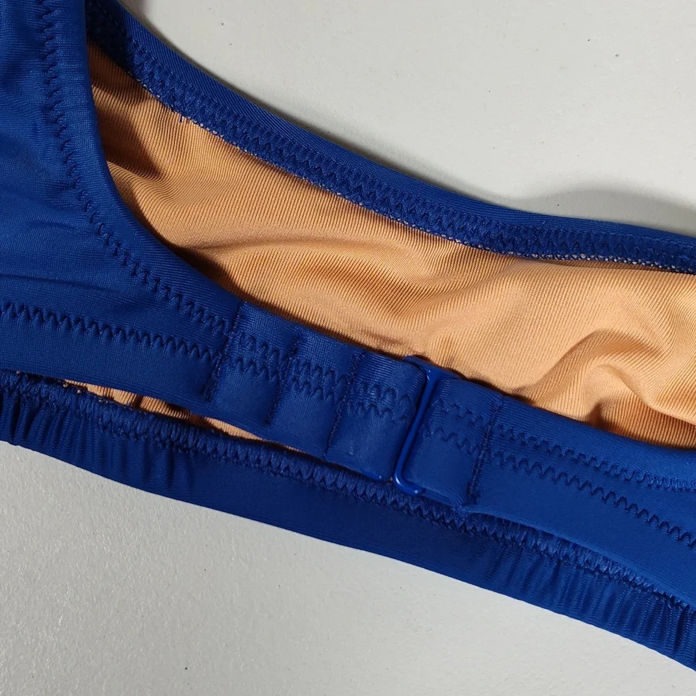 NWT J. Crew Heritage‎ Scoop Neck Blue Bikini Swimsuit Top S